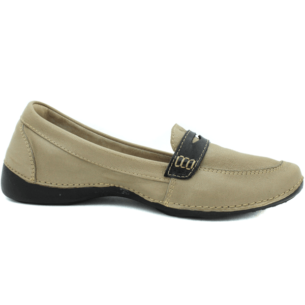 Mocassim Feminino em Couro Legítimo e Palmilha Gel - Chumbo - Preto - Sola Preta - 42 (AL040) OUTLET