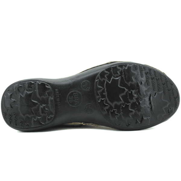 Mocassim Feminino em Couro Legítimo e Palmilha Gel - Chumbo - Preto - Sola Preta - 42 (AL040) OUTLET