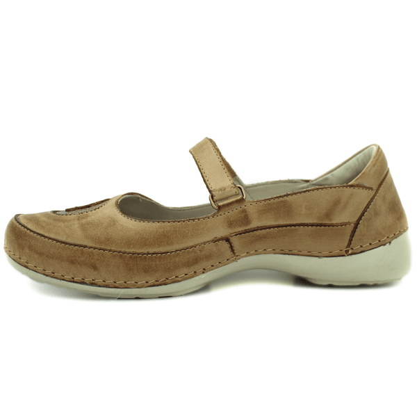 Sapatilha Feminina em Couro Legítimo e Palmilha Gel - Caramelo - Bicolor Fendi - Sola Off (AL048)