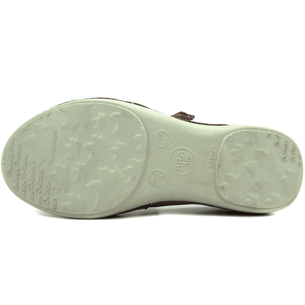 Sapatilha Feminina em Couro Legítimo e Palmilha Gel - Caramelo - Bicolor Fendi - Sola Off (AL048)