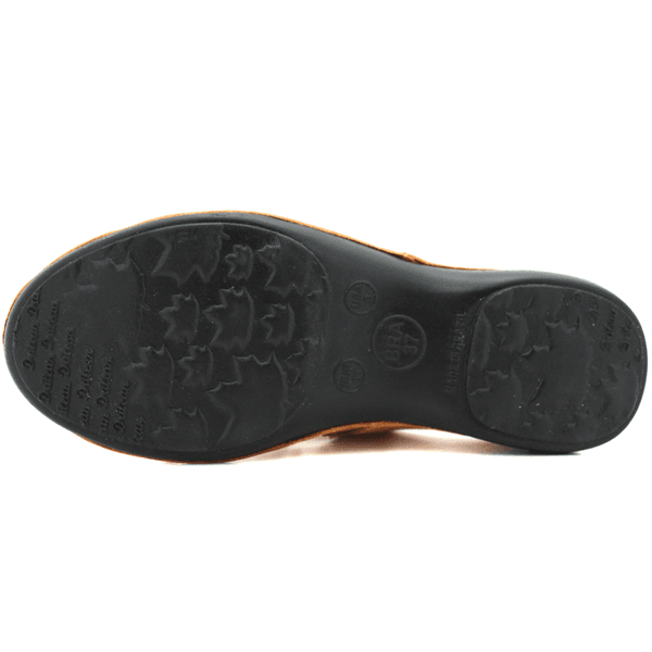 Mule Ortopédico Feminino Couro Legitimo com Palmilha Gel - Laranja/Preto (AL054)