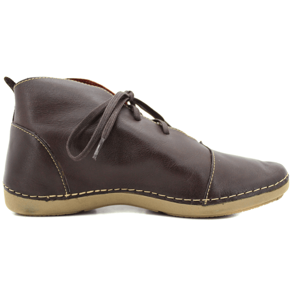 Bota Feminina Ortopédica Couro Legítimo e Palmilha Gel - Café - Vermelho (AN002)