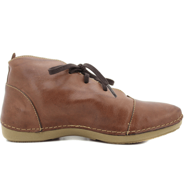 Bota Feminina Ortopédica Couro Legítimo e Palmilha Gel - Castanho - Vermelho - 35 (AN002) OUTLET