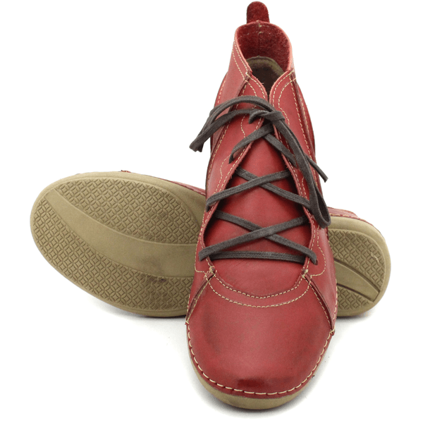 Bota Feminina Ortopédica Couro Legítimo e Palmilha Gel - Vermelho - 36 (AN003) OUTLET