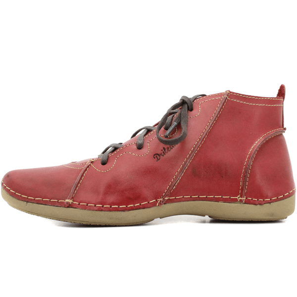 Bota Feminina Ortopédica Couro Legítimo e Palmilha Gel - Vermelho - 36 (AN003) OUTLET