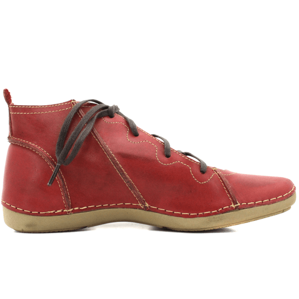 Bota Feminina Ortopédica Couro Legítimo e Palmilha Gel - Vermelho - 36 (AN003) OUTLET