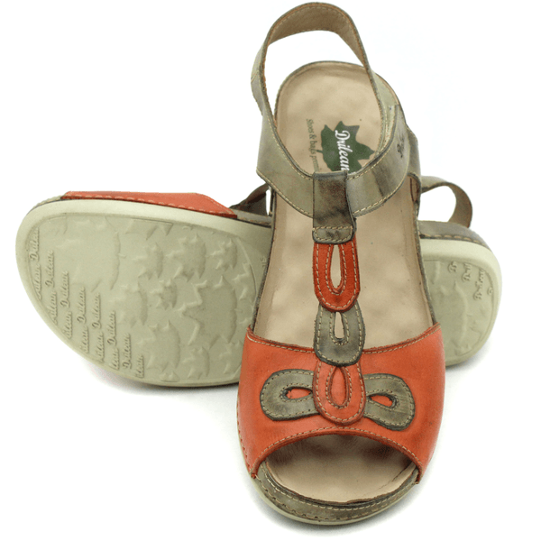 Sandália Bem-Estar Ortopédica em Couro Legítimo - Chumbo - Coral - Sola Off - 36 (BE004) OUTLET