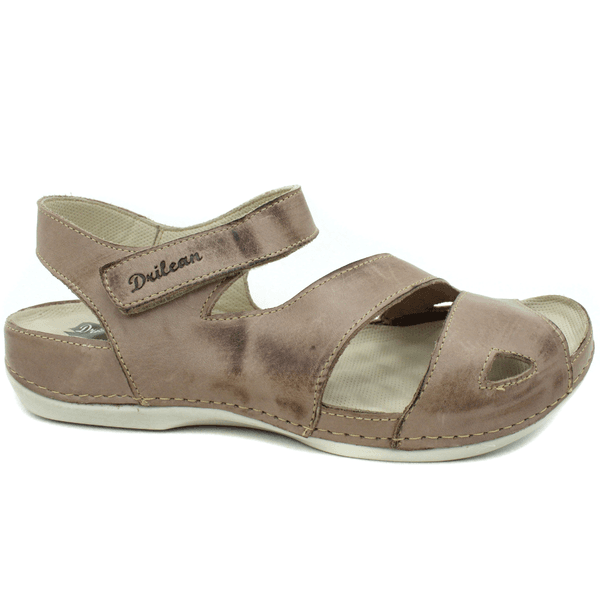 Sandália Bem-Estar Ortopédica em Couro Legítimo - Fendi - Sola Off - 38 (BE007)