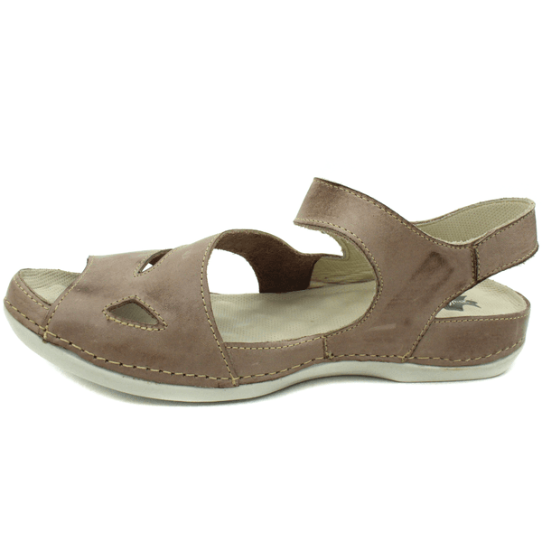 Sandália Bem-Estar Ortopédica em Couro Legítimo - Fendi - Sola Off - 38 (BE007)