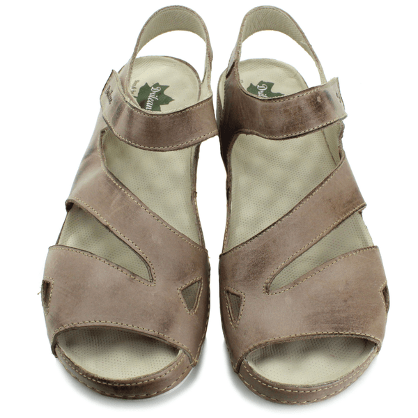 Sandália Bem-Estar Ortopédica em Couro Legítimo - Fendi - Sola Off - 38 (BE007)