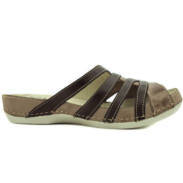 Sandália Bem-Estar Ortopédica em Couro Legítimo - Fendi - Café - Sola Off - 33 (BE024)