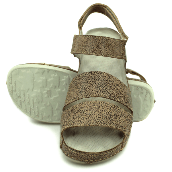 Sandália Bem-Estar Ortopédica em Couro Legítimo - Bicolor Fendi - Sola Off (BE029)