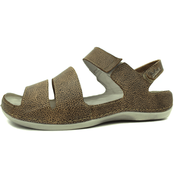 Sandália Bem-Estar Ortopédica em Couro Legítimo - Bicolor Fendi - Sola Off (BE029)