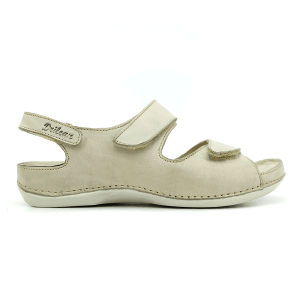 Sandália Bem-Estar Ortopédica em Couro Legítimo - Off White - Palmilha e Sola Off (BE030)