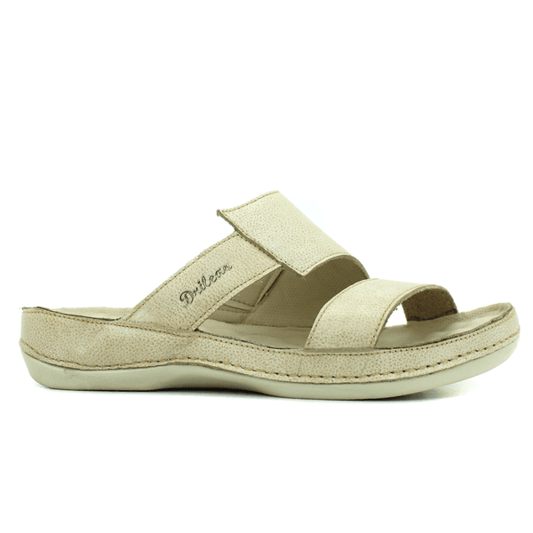 Sandália Bem-Estar Ortopédica em Couro Legítimo - Bicolor Off White - Sola Off - 34 ao 40 (BE033) OUTLET