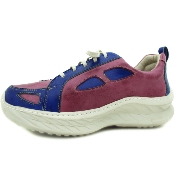 Tênis Feminino em Couro Legítimo com Palmilha em Gel - Violeta - Royal - Sola Off (CAF004)
