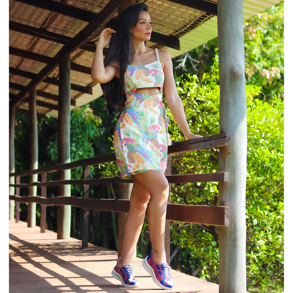 Tênis Feminino em Couro Legítimo com Palmilha em Gel - Violeta - Royal - Sola Off (CAF004)
