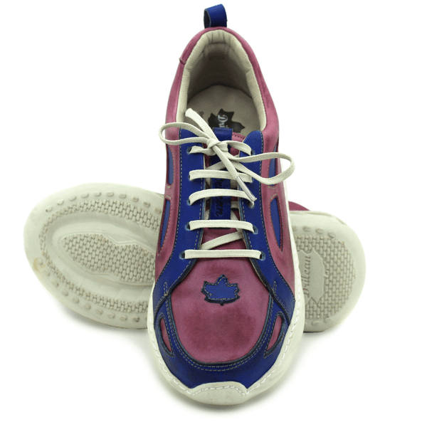 Tênis Feminino em Couro Legítimo com Palmilha em Gel - Violeta - Royal - Sola Off (CAF004)