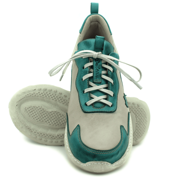 Tênis Feminino em Couro Legítimo com Palmilha em Gel - Off - Oceano - Sola Off (CAF002)