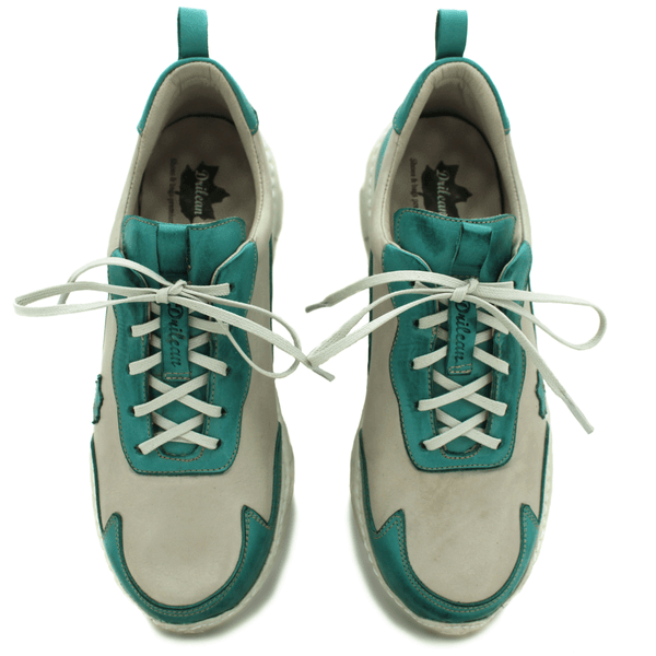 Tênis Feminino em Couro Legítimo com Palmilha em Gel - Off - Oceano - Sola Off (CAF002)