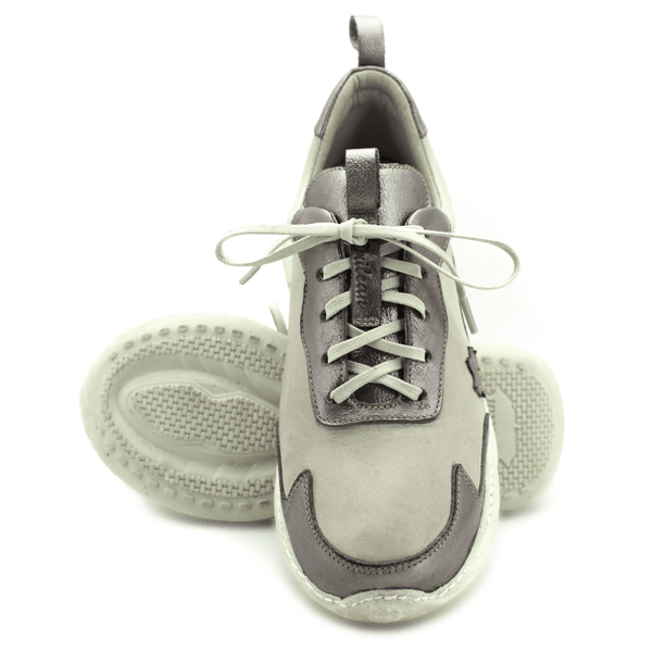 Tênis Feminino em Couro Legítimo com Palmilha em Gel - Off - Onix - Sola Off (CAF002)