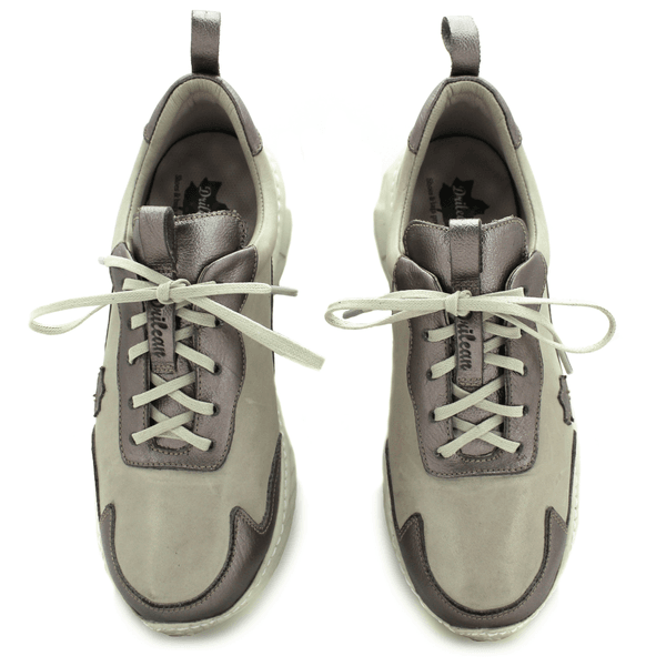 Tênis Feminino em Couro Legítimo com Palmilha em Gel - Off - Onix - Sola Off (CAF002)