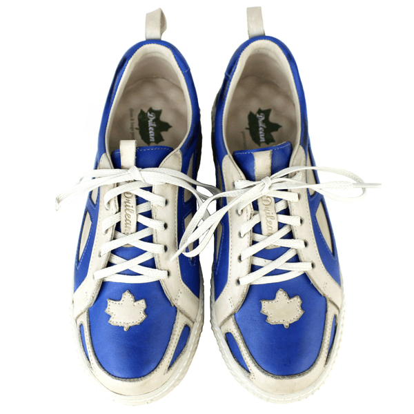 Tênis Feminino em Couro Legítimo com Palmilha em Gel - ROYAL /OFF - SOLA OFF (LEV004) 