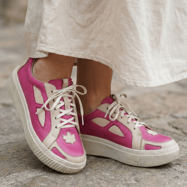 Tênis Feminino em Couro Legítimo com Palmilha em Gel - VIOLETA /OFF - SOLA OFF (LEV004) 