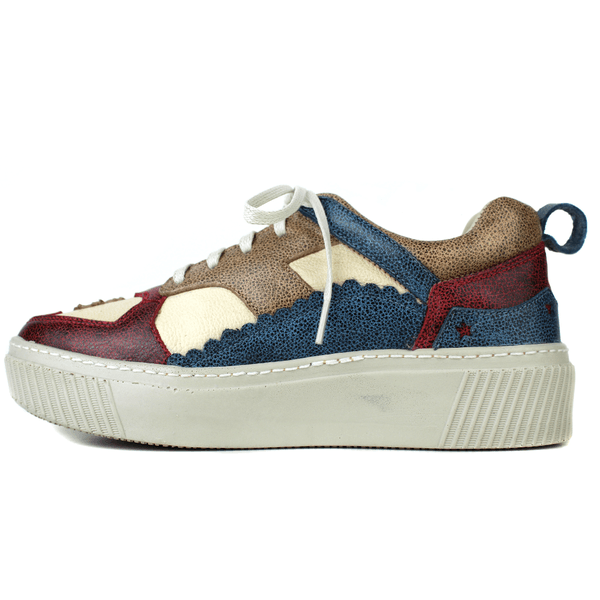 Tênis Feminino em Couro Legítimo com Palmilha em Gel - BIC.OFF /BIC.VERMELHO /BIC.FENDI /BIC.AZUL - SOLA OFF (LEV007)