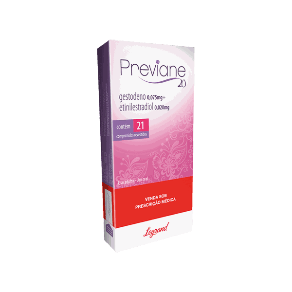 Previane Gestodeno 0,075mg + Etinilestradiol 0,02mg 21 comprimidos