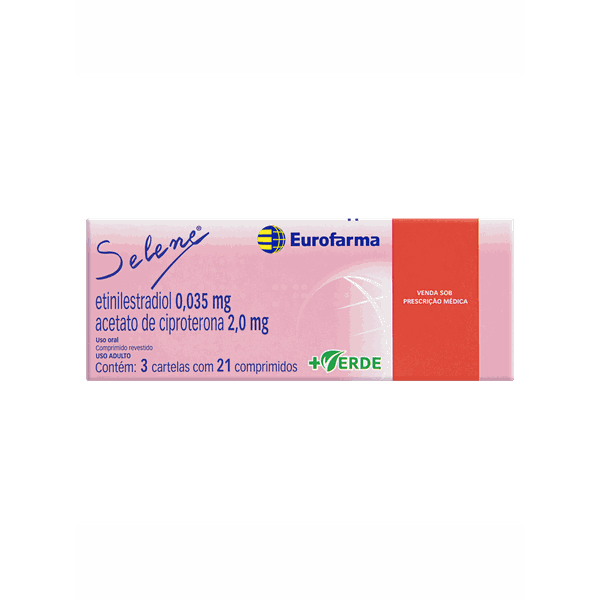 Selene Etinilestradiol 0,035mg + Acetato de Ciproterona 2mg 63 comprimidos