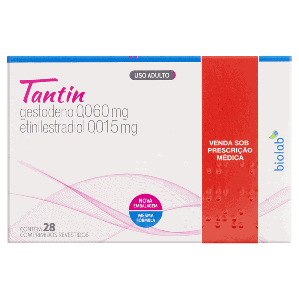 Tantin Gestodeno 0,060mg + Etinilestradiol 0,015mg 28 comprimidos