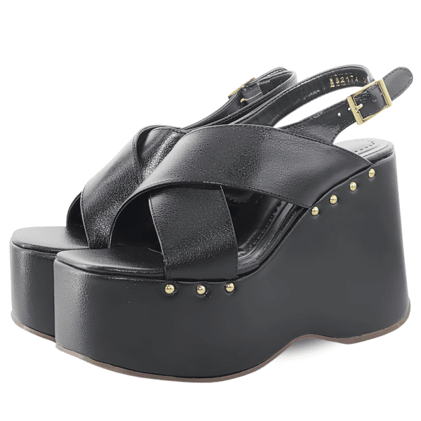 Sandália Feminino Anabela Plataforma 182178 Floter Preto