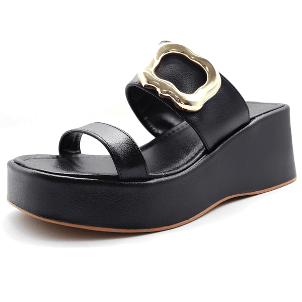 Tamanco Feminino Plataforma Salto Médio 5205 Floter Preto