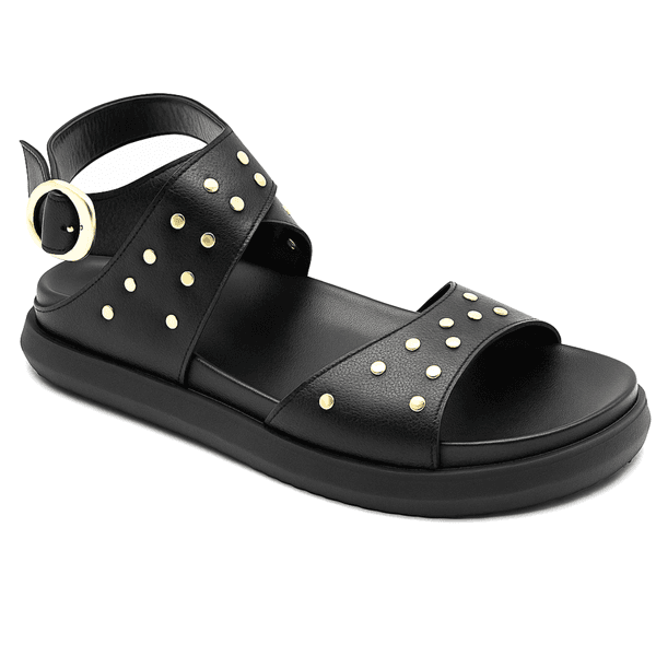 Papete Flat 004 Preto Detalhe em Rebite 