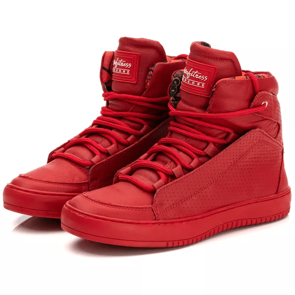 Tênis Sneaker Couro Legitimo Vermelho - REF: 60130