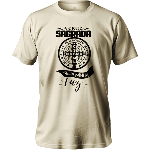 Camiseta 100% Algodão Masculino E Feminino Católica Cruz Sagrada São Bento