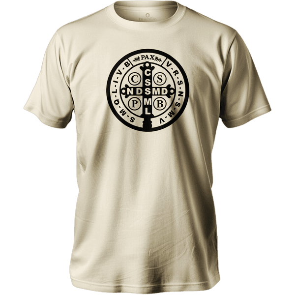 Camiseta 100% Algodão Masculino E Feminino Católica Cruz De São Bento