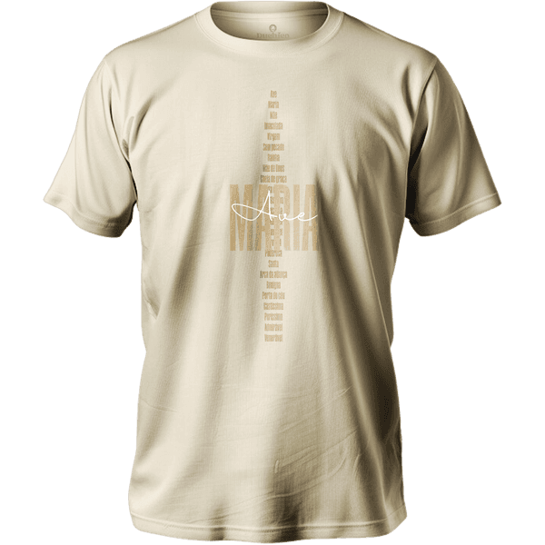 Camiseta 100% Algodão Masculino E Feminino Católica Cruz Frase Virgem Maria