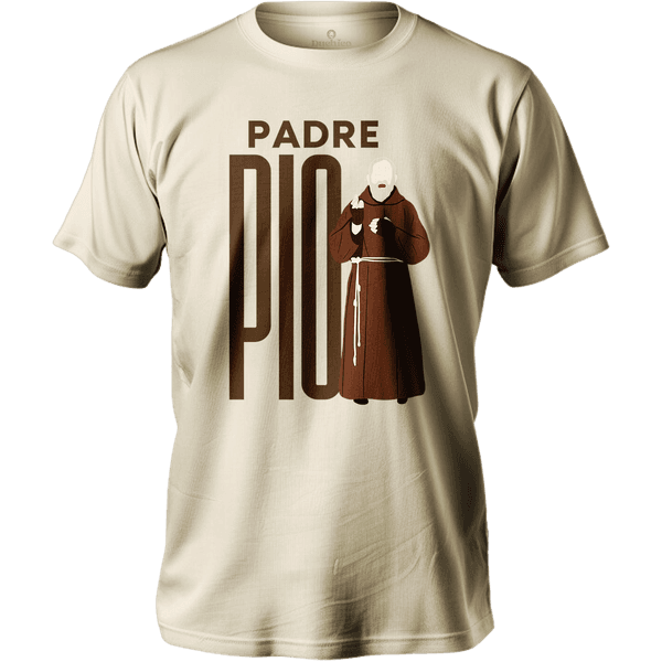 Camiseta 100% Algodão Masculino E Feminino Cristã Católica Frase Padre Pio