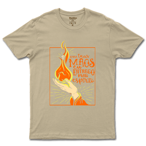 Camiseta De Algodão Masculino E Feminino Cristã Religiosa Em Tuas Mãos Eu Entrego O Meu Expirito