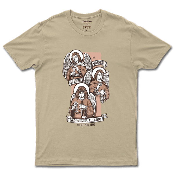 Camiseta De Algodão Masculino E Feminino Católica Arcanjos São Miguel, São Rafael e São Gabriel