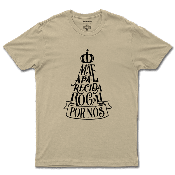 Camiseta De Algodão Masculino E Feminino Católica Mãe Aparecida Rogai Por Nós