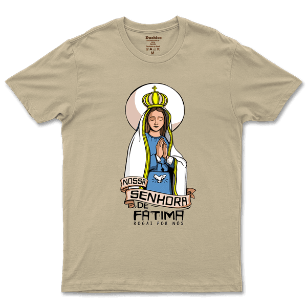 Camiseta De Algodão Masculino E Feminino Católica Nossa Senhora de Fatima