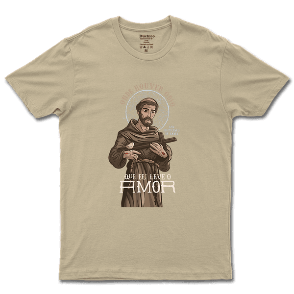 Camiseta De Algodão Masculino E Feminino Católica Frase São Francisco De Assis