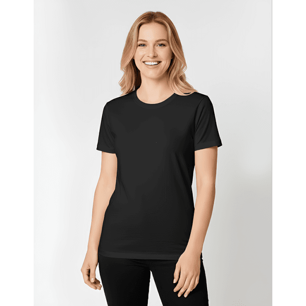 Camiseta Básica Feminina Preta Manga Curta