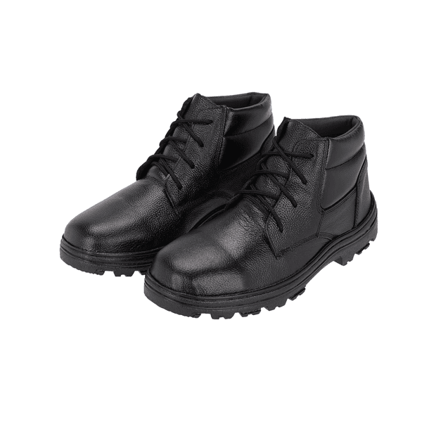 Bota De Couro Masculina Preta Bico Reforçado