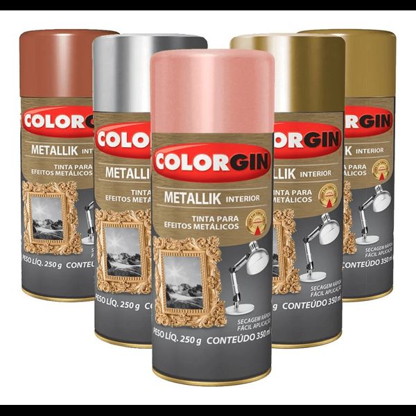 Spray Metallik Interior Colorgin 350ml - Efeito Metálico