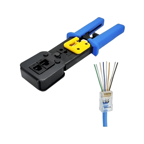 Alicate Crimpador RJ45/RJ11/RJ12 - Alças com catraca - KAPBOM