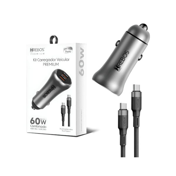 KIT Carregador Veicular Premium 60W